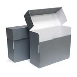 a group of white boxes stacked on top of each other on a white background | BXB3 Corporation | Archive Solutions in CA