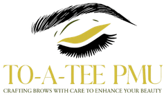 A logo for to-a-tee pmu crafting brows with care to enhance your beauty