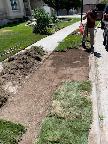 sprinkler system installation in process 