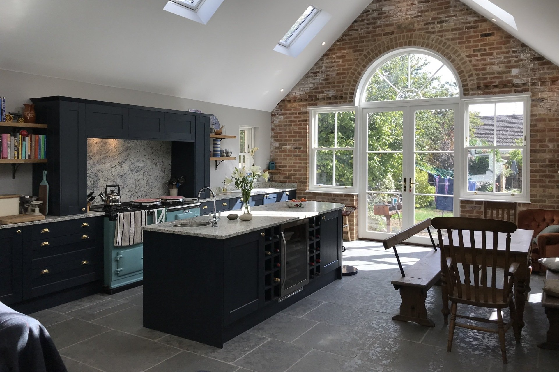 timeless navy blue shaker kitchen