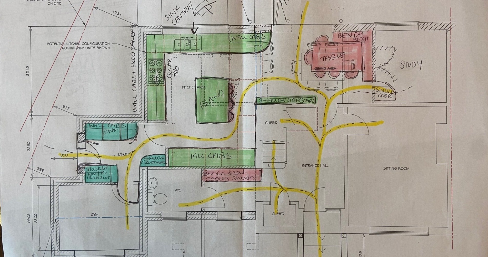 drawing of home renovation plan