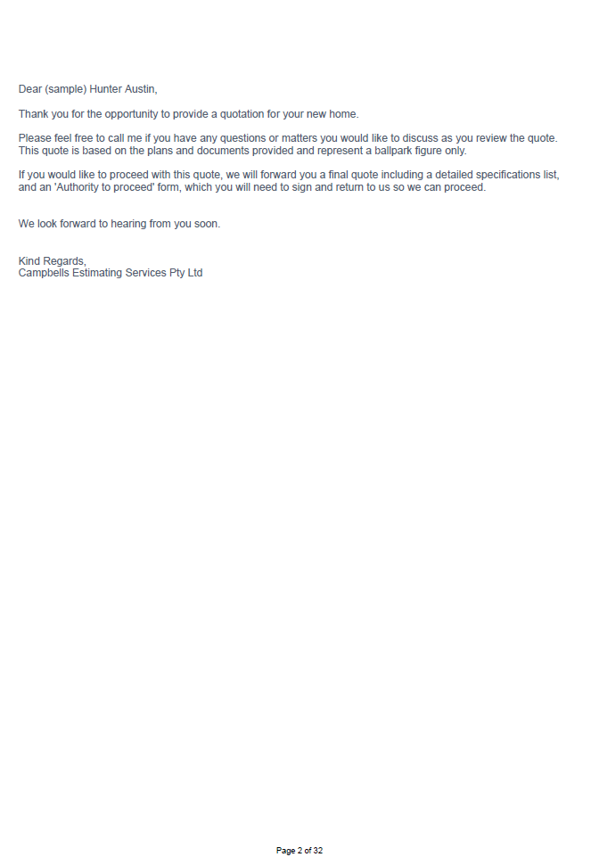 Welcome Letter
