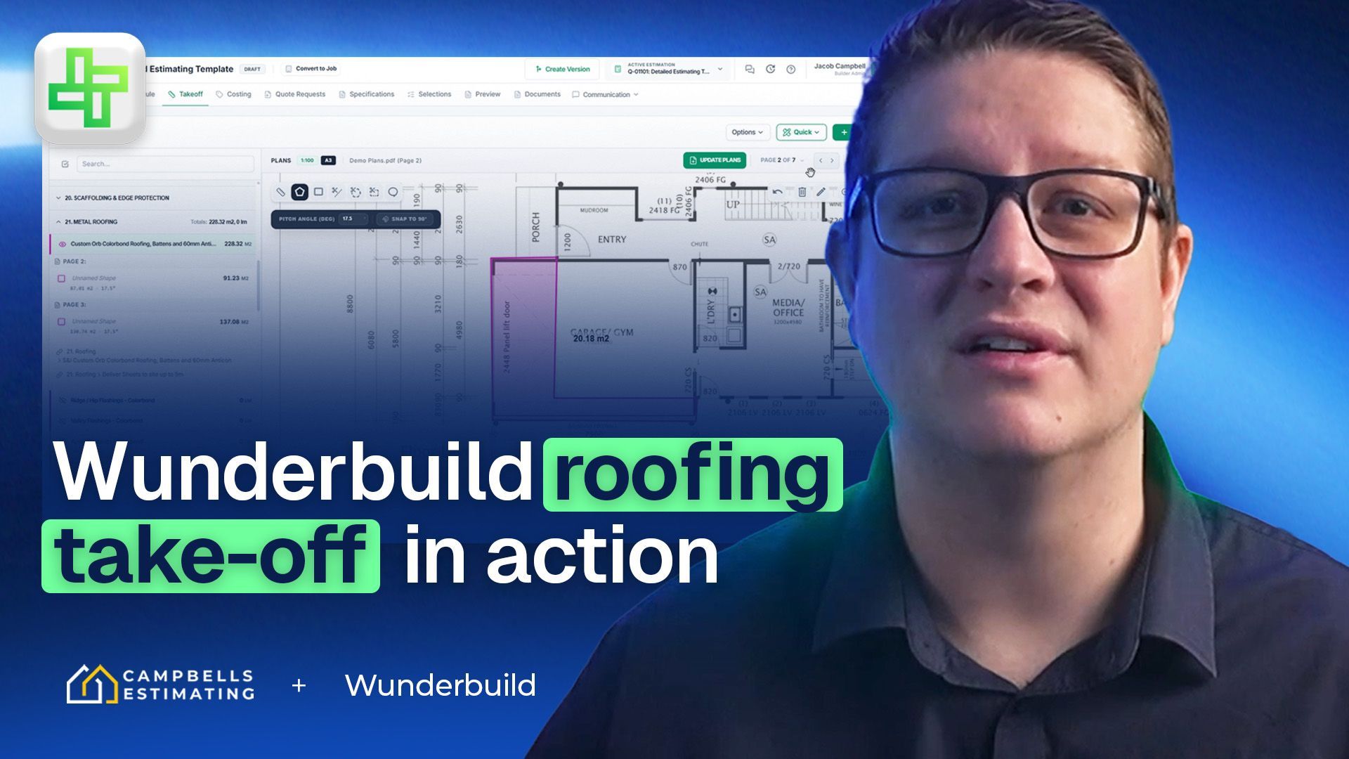 How to Estimate a Metal Roof in Minutes | Wunderbuild Detailed Builders Template Tutorial
