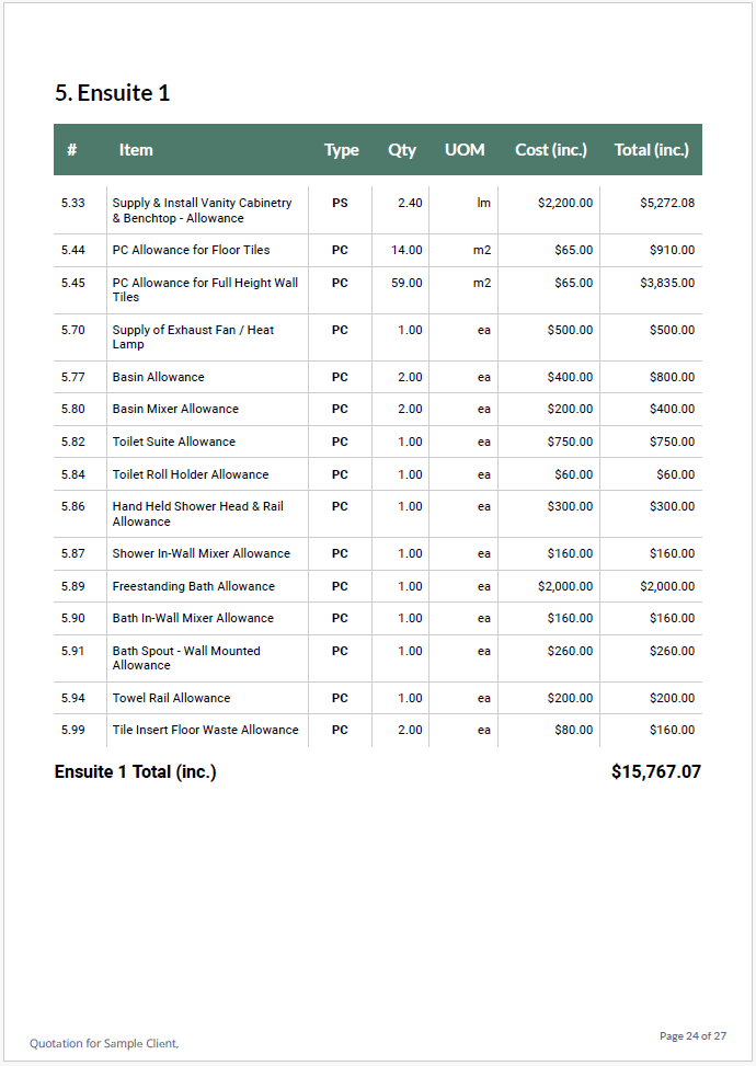 Specifications