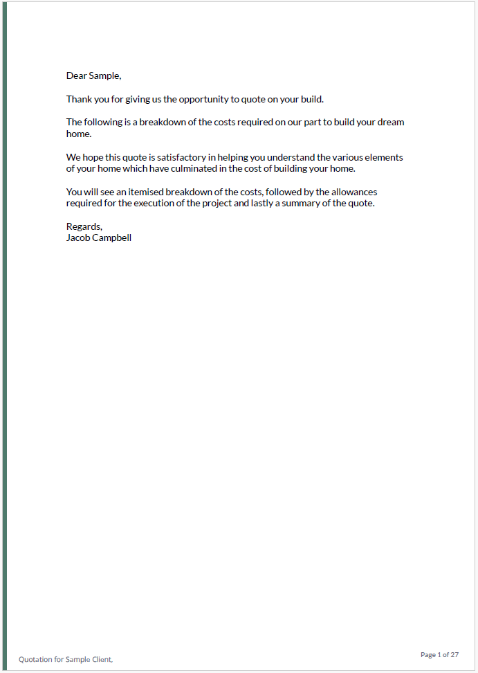 Welcome Letter