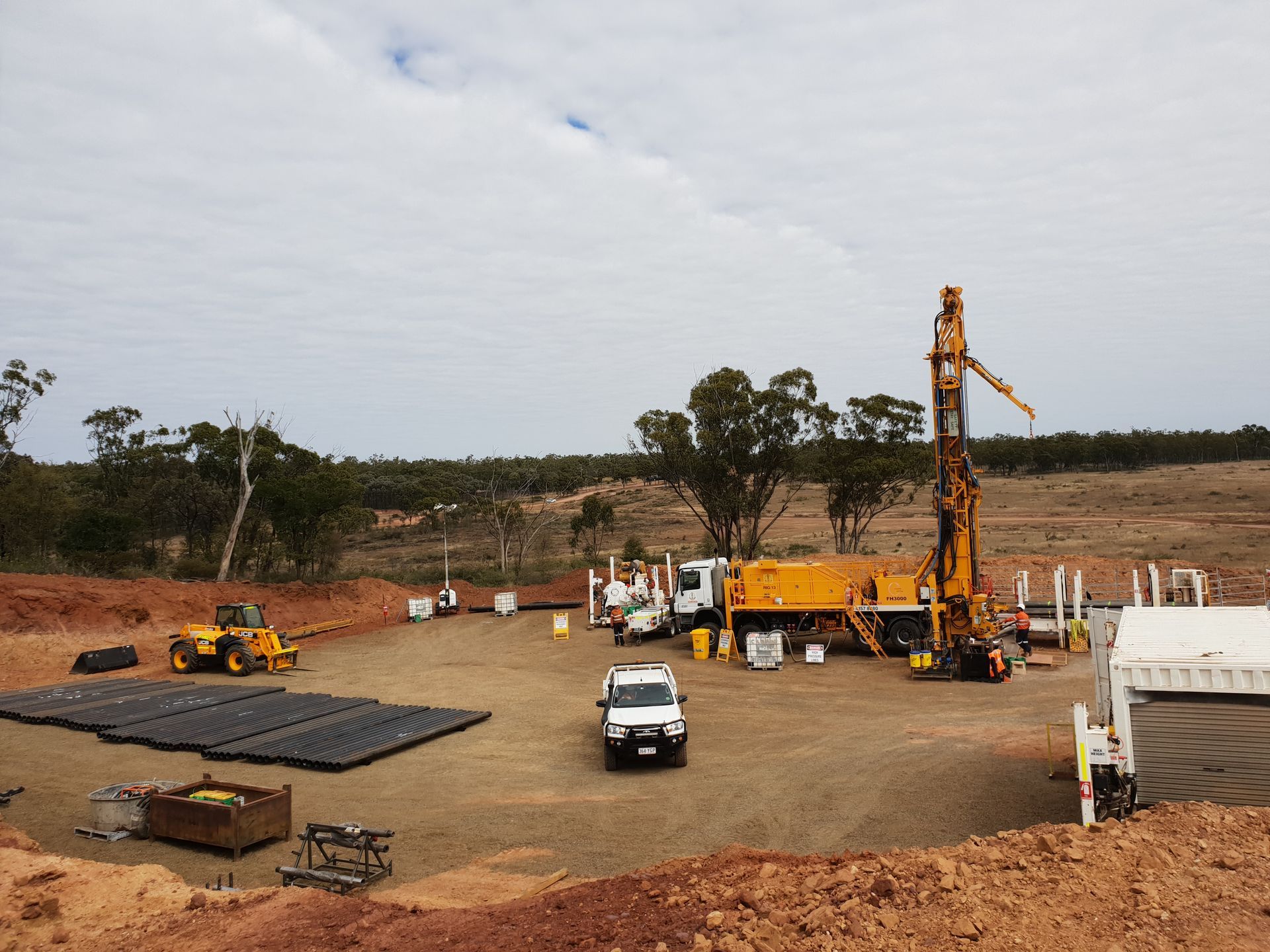 Heavy Equipment and Instruments at the Mineral Survey Location — Grid Drilling in Kingaroy, QLD