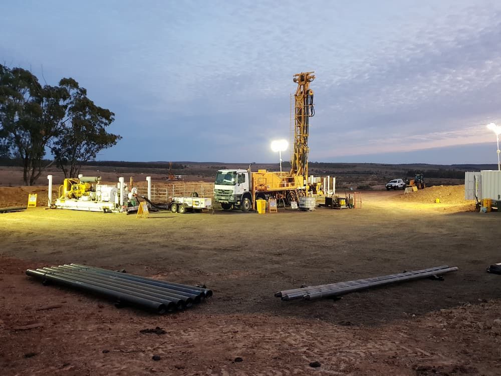 Drilling Rig Set Up in Mineral Extraction Location — Grid Drilling in Bucca, QLD