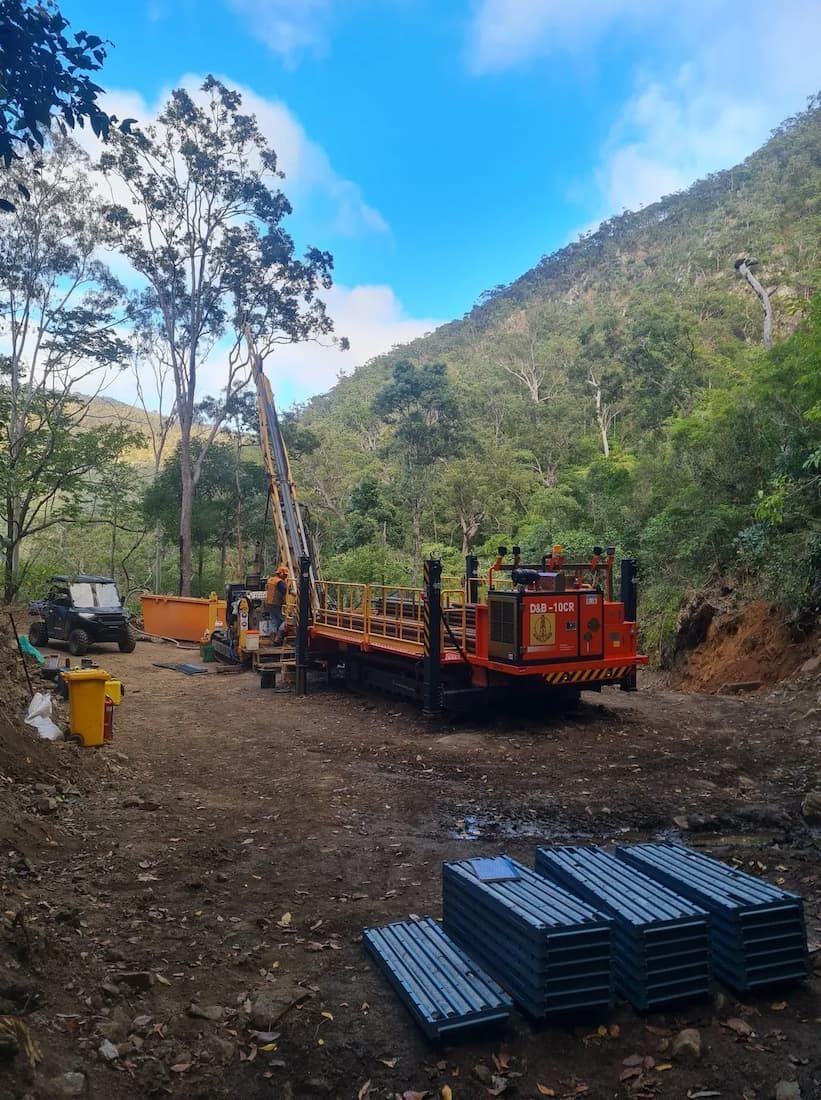 Heavy Equipment Left Unattended at the Construction Location — Grid Drilling in Mount Perry, QLD