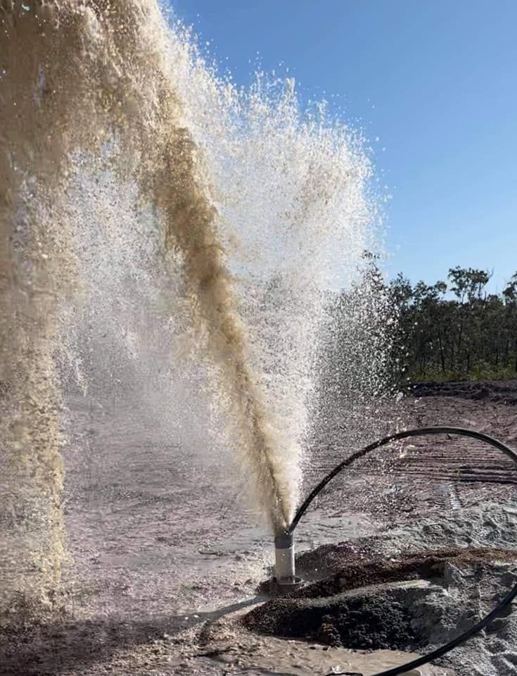 Water Gushing Out From the Borehole — Grid Drilling in Kingaroy, QLD
