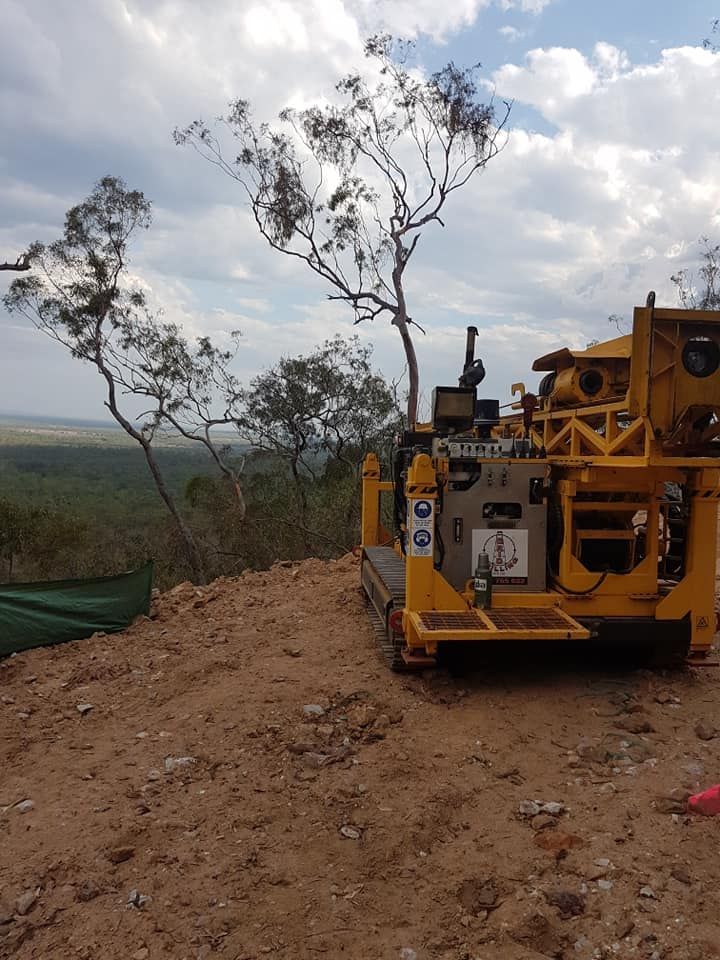 Heavy Machinery on Top of the Hill with Overlooking View — Grid Drilling in Mount Perry, QLD