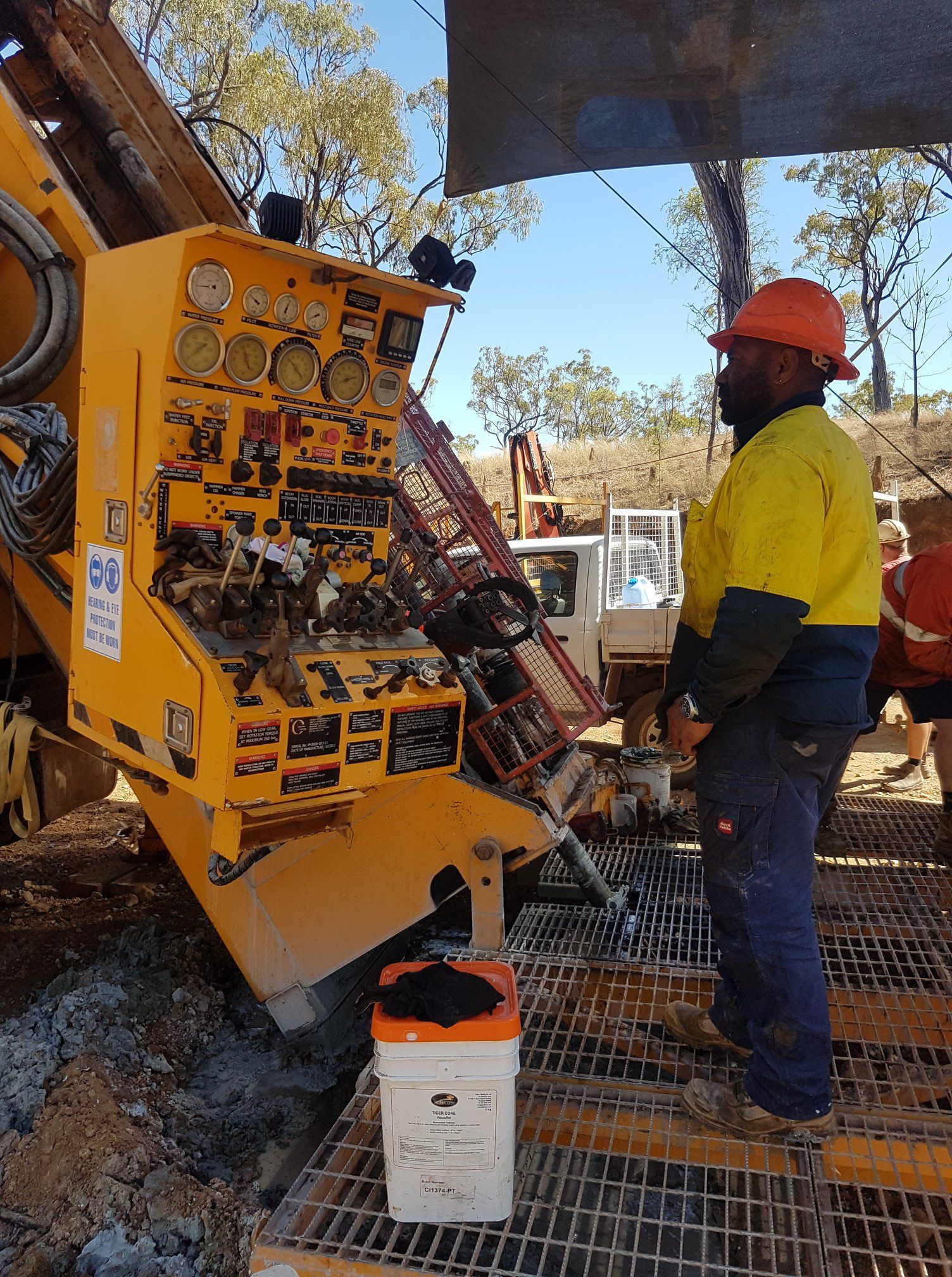 Operator Managing a Truck-Mounted Drill Rig — Grid Drilling in Mount Perry, QLD