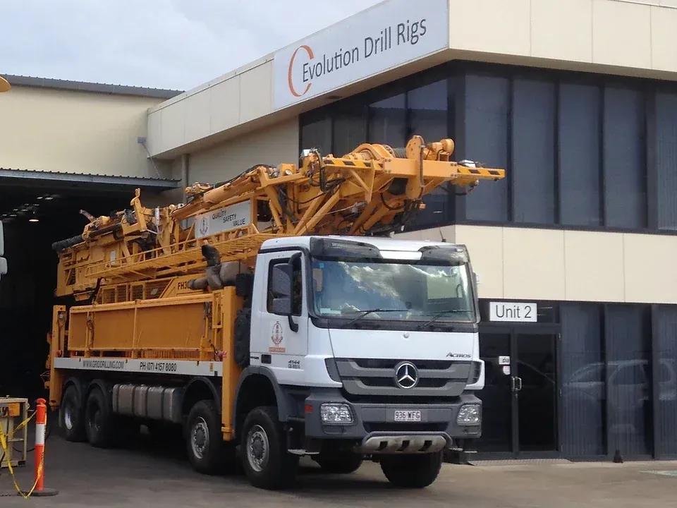Truck Stationed Outside the Building — Grid Drilling in Mount Perry, QLD