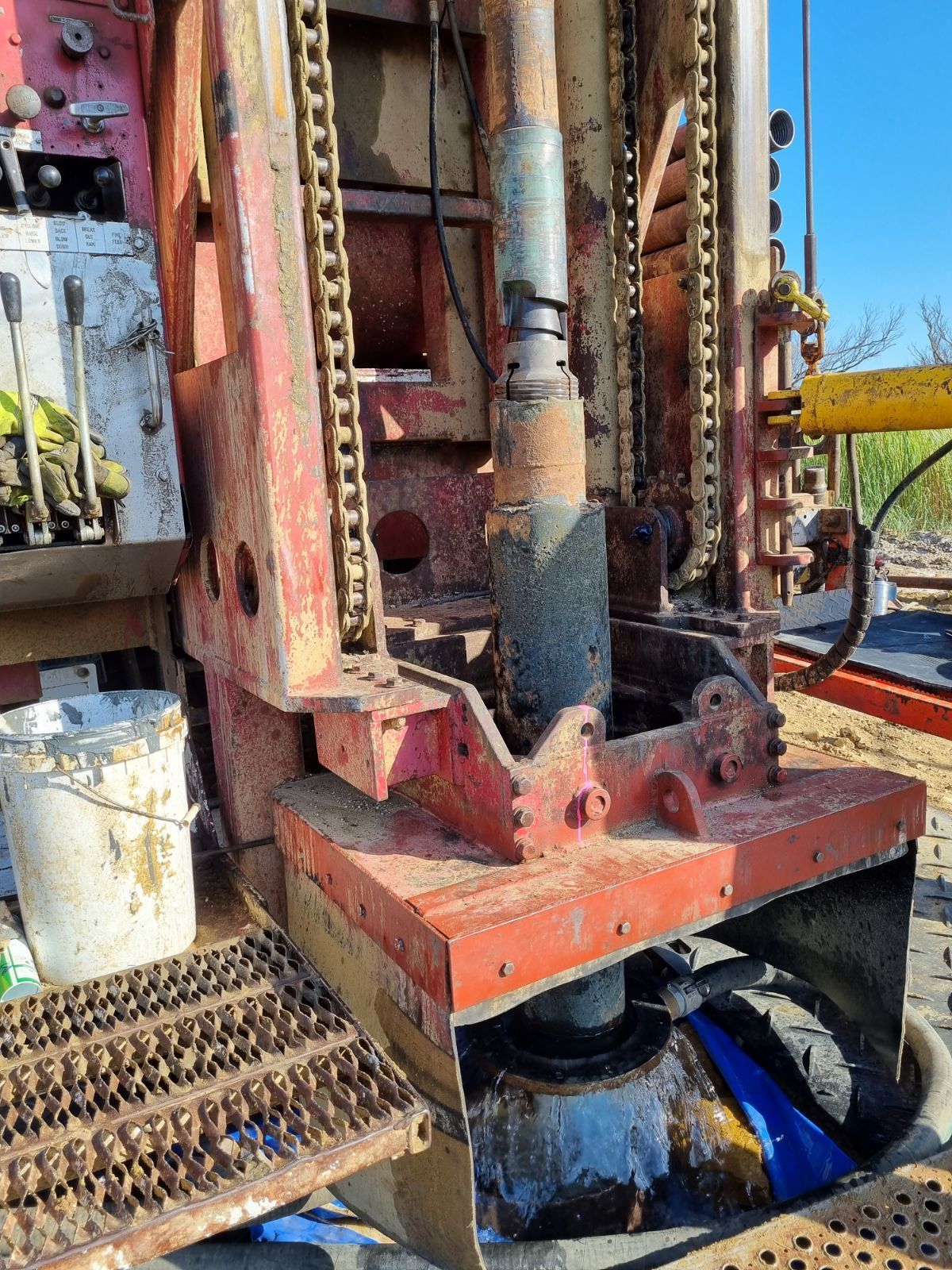 Water Coming From Drill Head At Borehole — Grid Drilling in Bucca, QLD