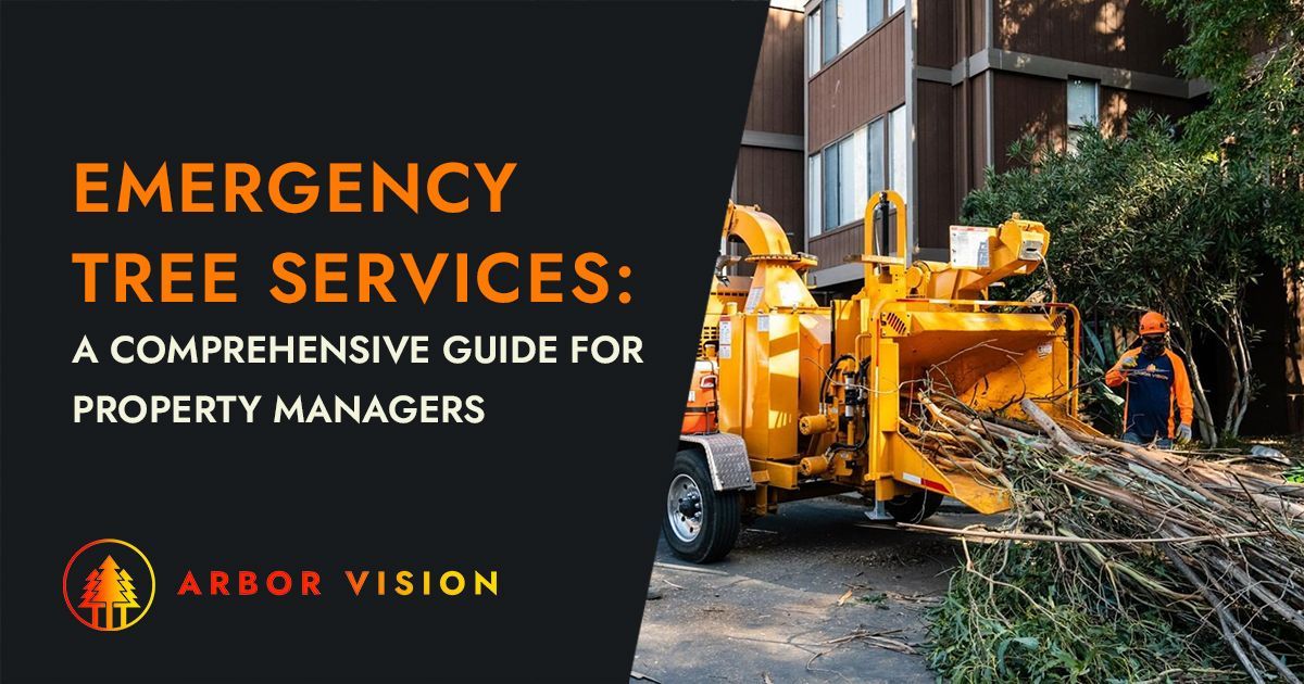 emergency tree services blog post thumbnail with arborist truck