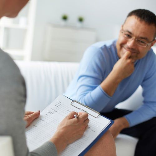 man in therapy