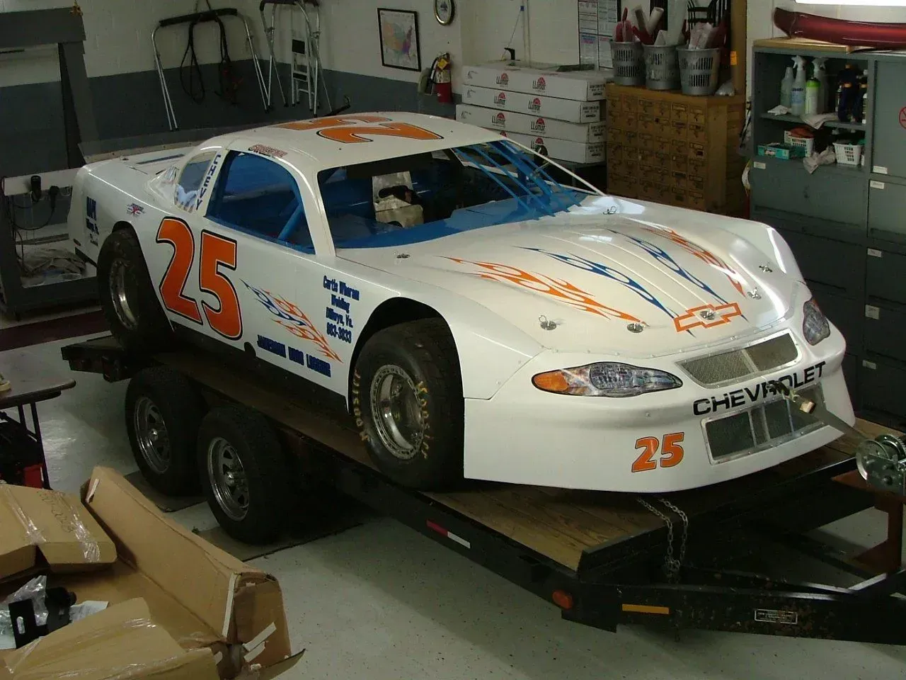 A race car with the number 25 on it.