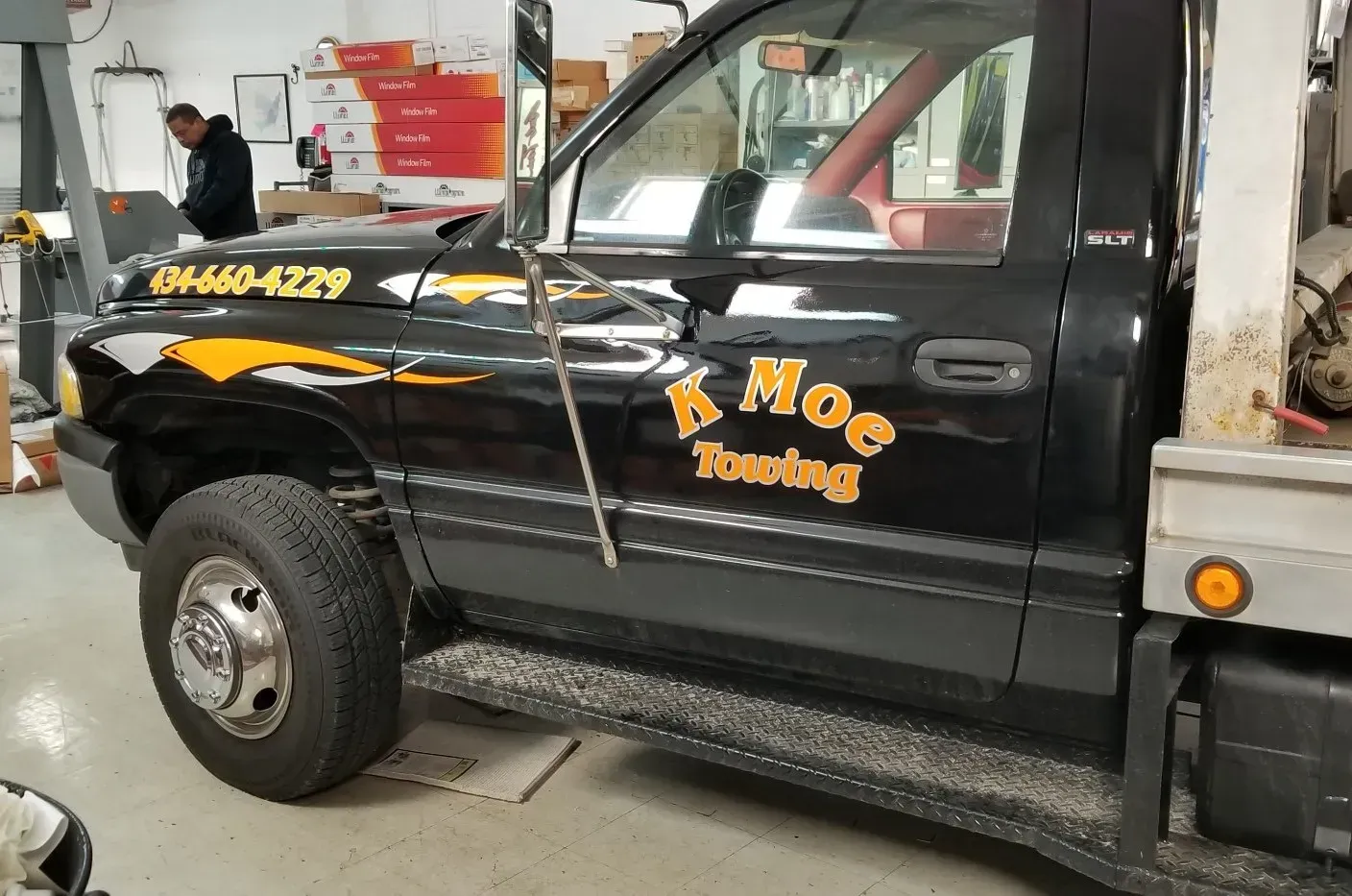 A Black Pick Up Truck.