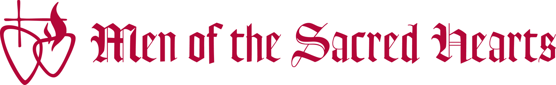 A red logo for men of the sacred hearts