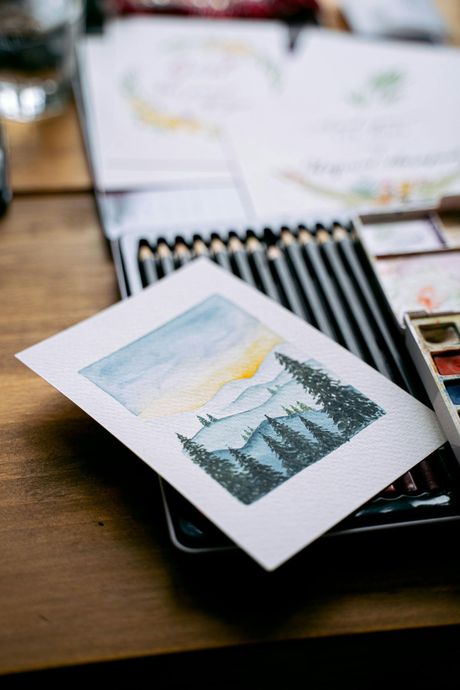 Drawing on canvas at Sensory Art Studio