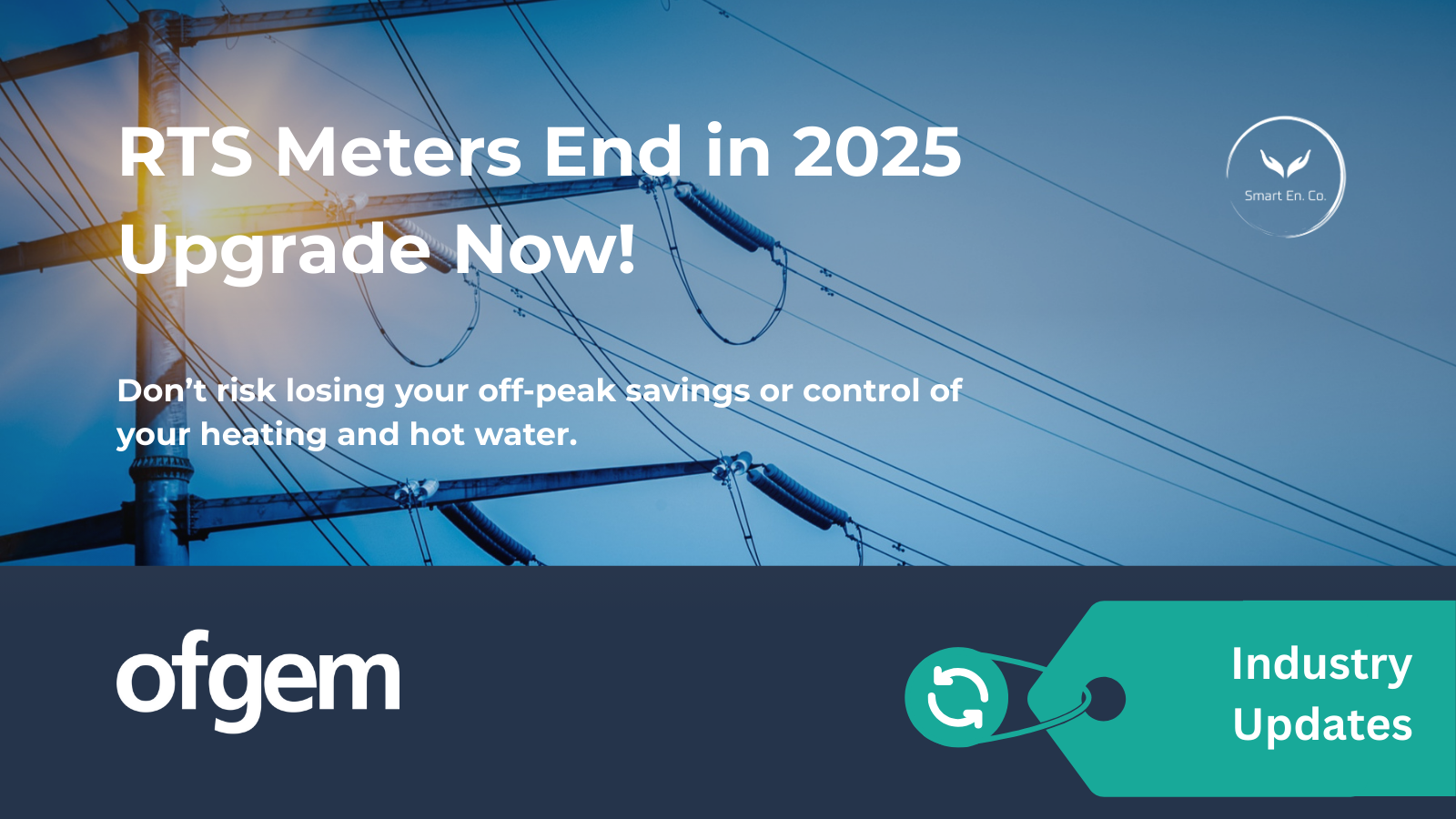 An advertisement for rts meters end in 2025 upgrade now
