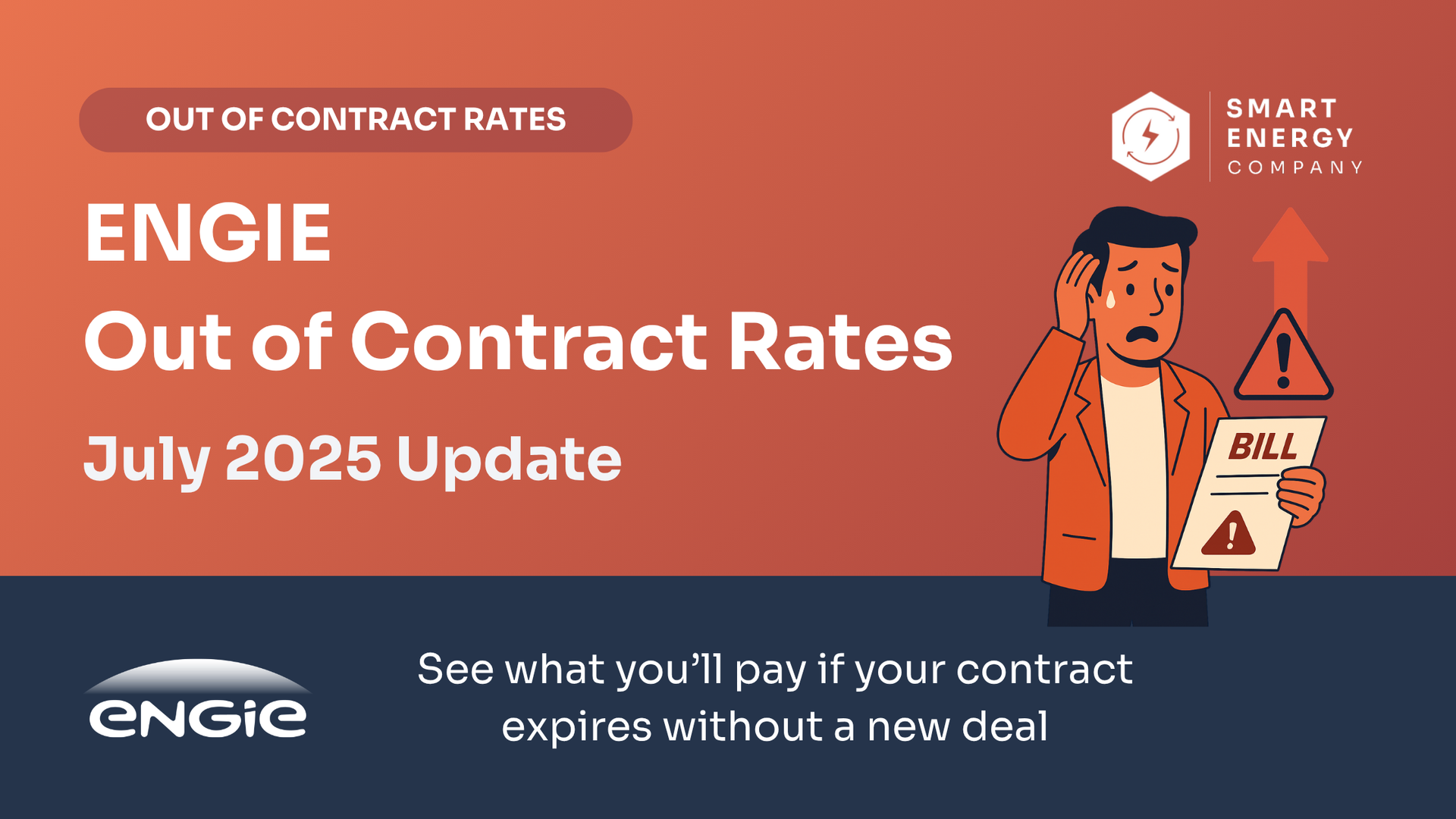 An advertisement for engie out of contract rates for july 2025