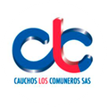 A blue and red logo for cauchos los comuneros sas