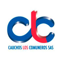 A blue and red logo for cauchos los comuneros sas