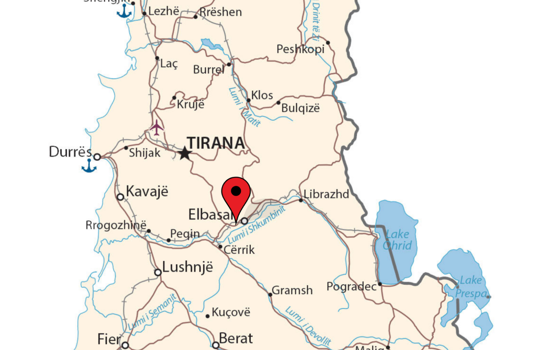 Elbasan Castle - Map