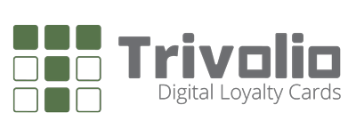 Trivolio logo with green and gray squares and the text “Digital Loyalty Cards”