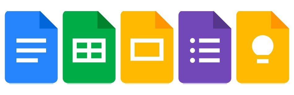 Five colorful document icons: blue, green, yellow, purple, and orange.