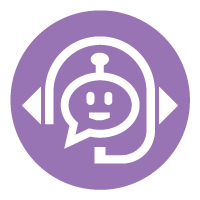 Pink gradient circle with a white contact card icon and user silhouette