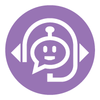 Pink gradient circle with a white contact card icon and user silhouette