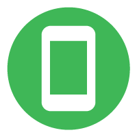 Pink gradient circle with a white contact card icon and user silhouette