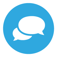 Pink gradient circle with a white contact card icon and user silhouette