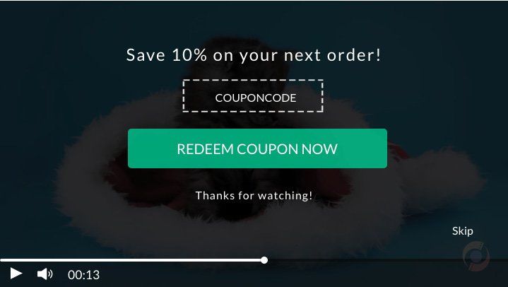Coupon ad overlay: “Save 10% on your next order” with code and “Redeem Coupon Now” button.