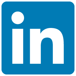 LinkedIn logo: white “in” on a blue square background