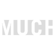 Large light gray text reading “MUCH” on a white background