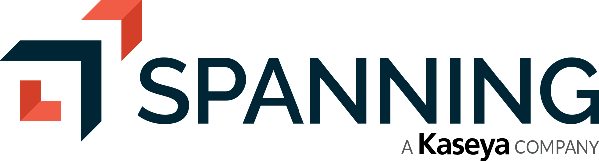 SPANNING logo in navy and teal with red accent, labeled “A Kaseya Company”