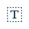Dashed square with a “T” text icon in the center.