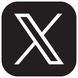 Black rounded-square icon with a white X logo on a dark background