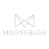 Gray Mississauga logo with stylized geometric icon above the word “MISSISSAUGA”