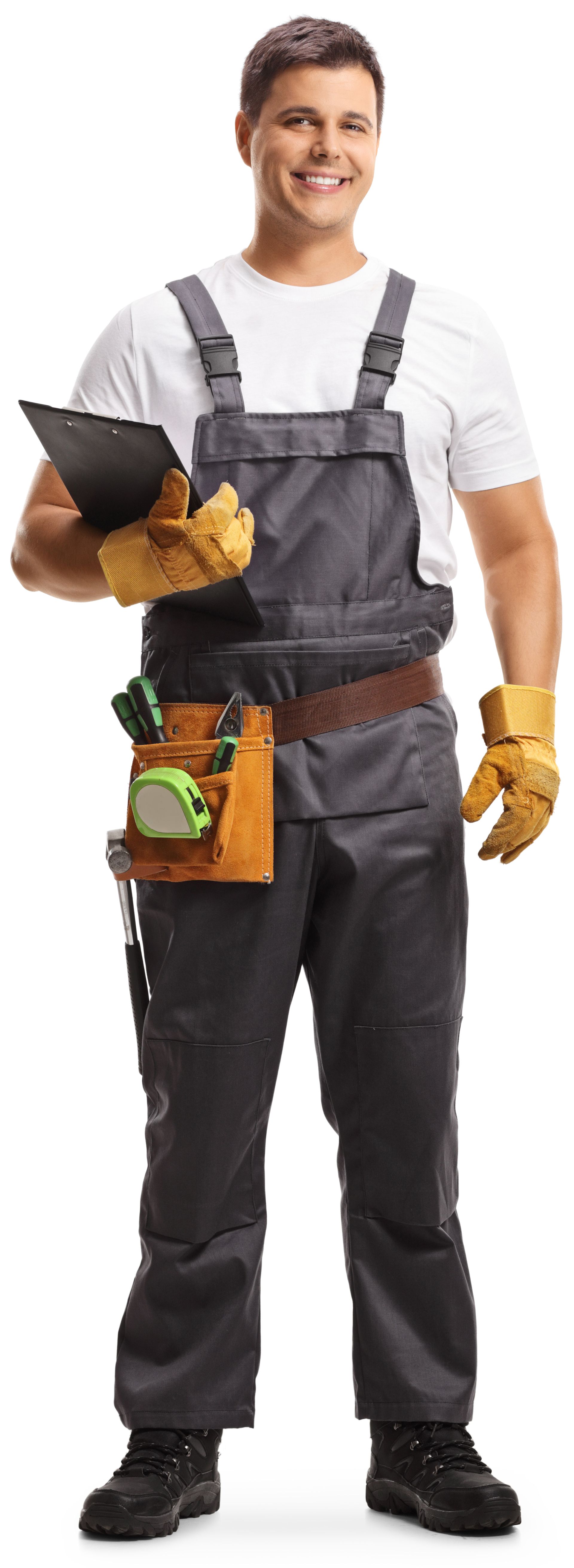 A man in overalls