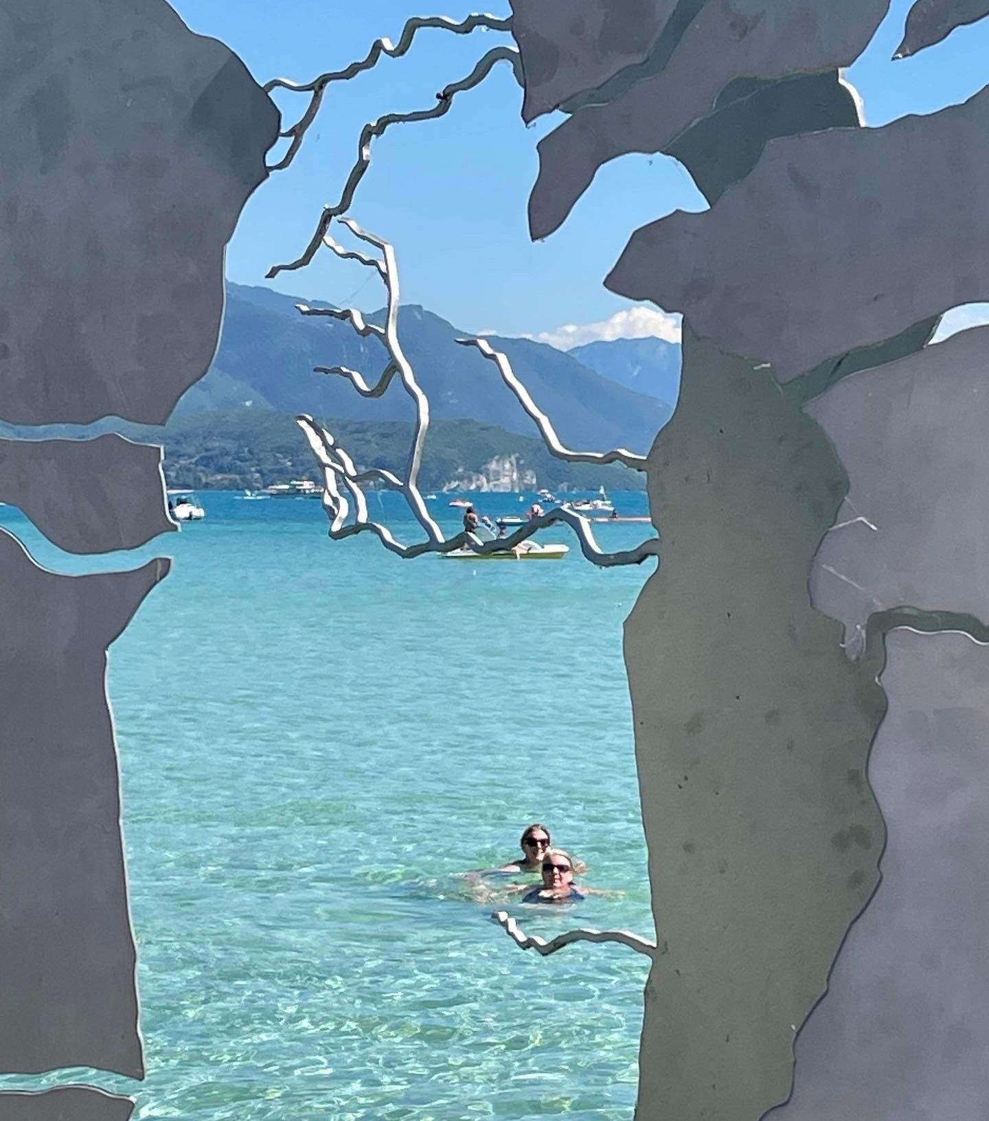 Ladies swimming in Lac d'Annecy