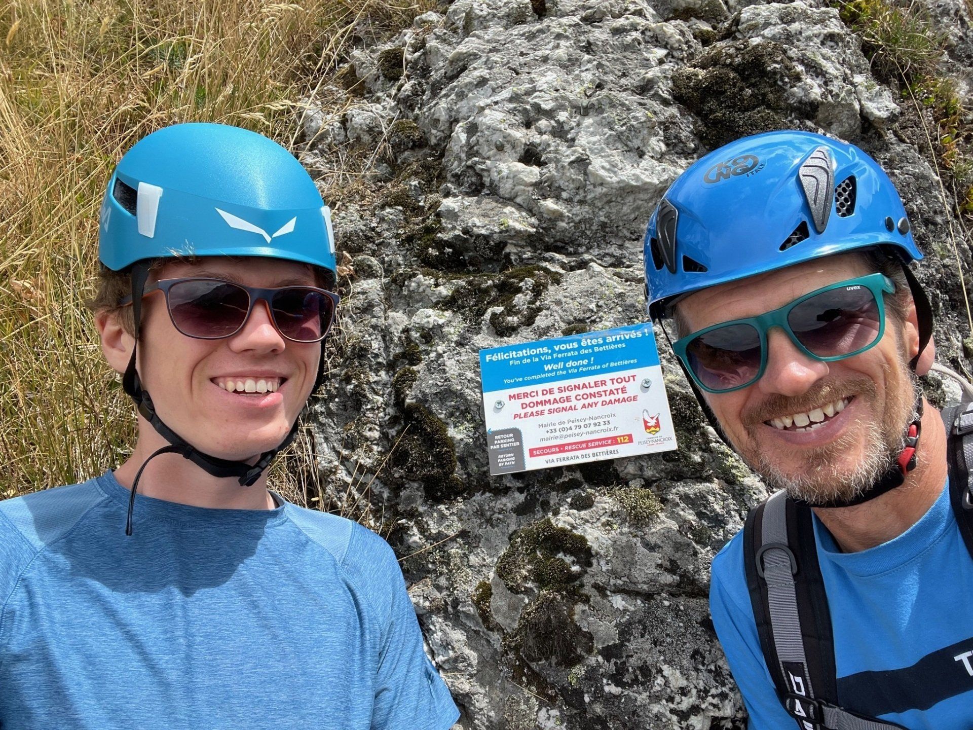 Sam and Rich finishing the La Plagne Via Ferrata