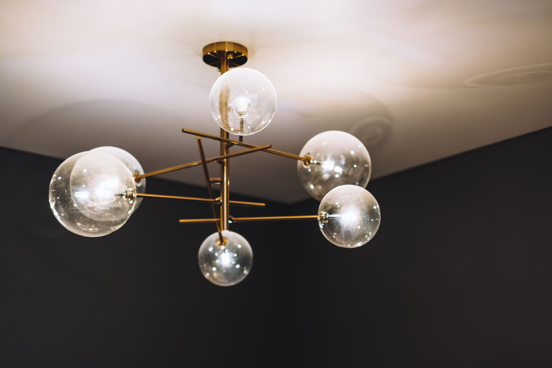 A Ceiling Light With Clear Glass Balls Is Hanging From the Ceiling — HBP Electrical LLC — Muscle Shoals, AL