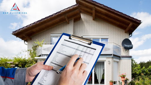 Person inspecting a house, holding a clipboard with a pen; focus on the inspection process.