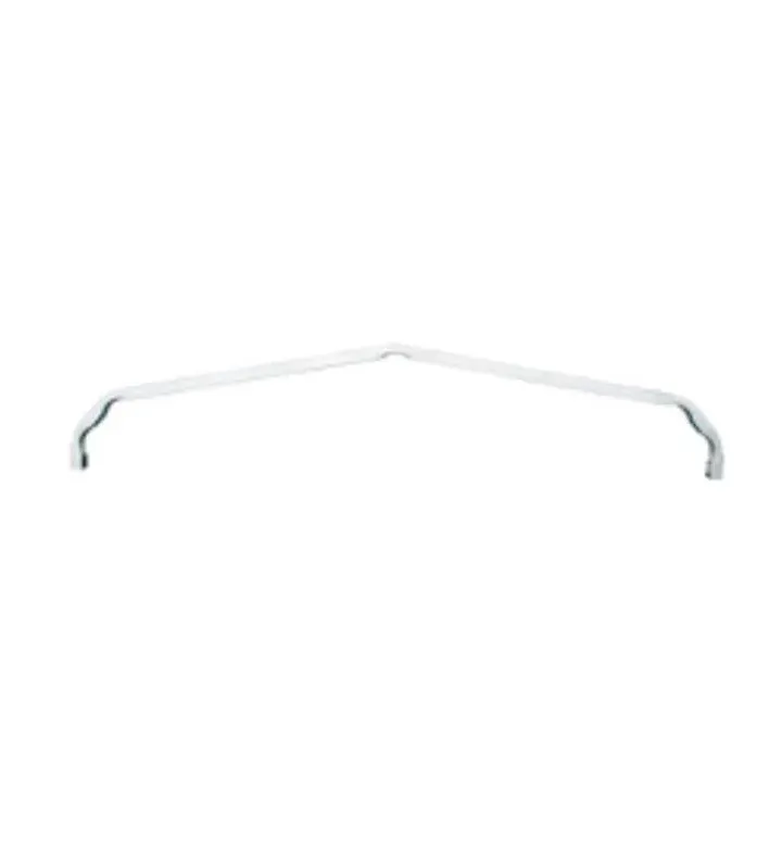 A white metal bar with a handle on a white background.