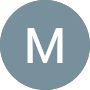 Gray circle with a white capital M inside