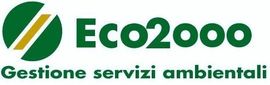 Logo Eco2000 in verde con una striscia diagonale gialla e la scritta “Gestione servizi ambientali”