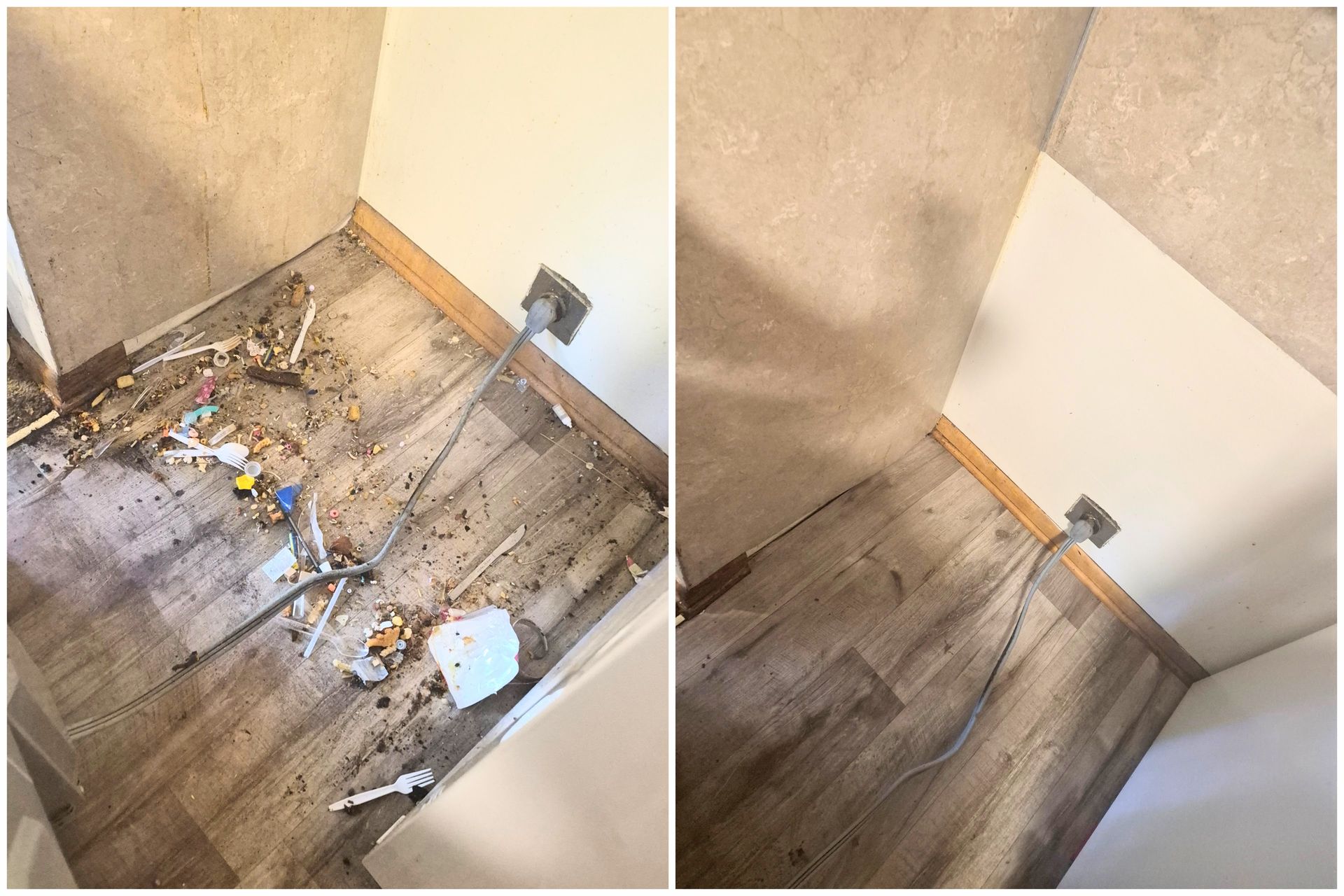 Before and after of a dusty wall air vent thoroughly wiped down and cleaned by SG Cleaners in Canton.